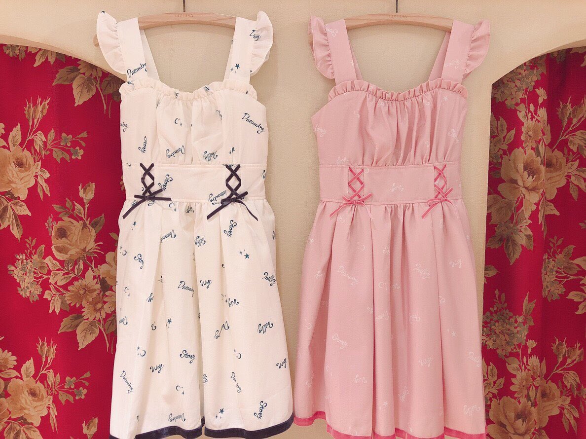 LIZ LISA レースアップ花柄ジャンスカワンピース LIZ LISA レース