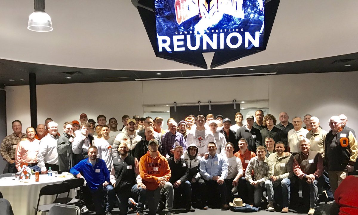 Always good to have some of our <a href="/CowboyWrestling/">OSU Cowboy Wrestling</a> alumni home, especially for Bedlam! Join us tomorrow in GIA at 12:30 p.m. or on <a href="/ESPNU/">ESPNU</a>. #gopokes