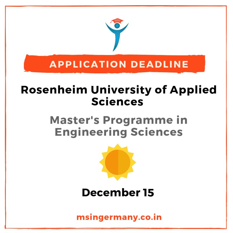 MSinGermanyHQ's tweet image. Rosenheim university of Applied Science- Masters programme in Engineering sciences application deadline for summer semester  #RosenheimuniversityofAppliedScience #Engineeringsciences  #MSinGermany