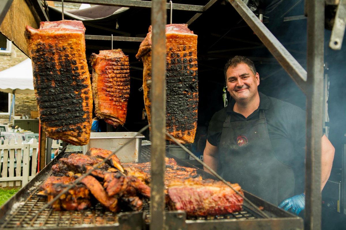 FlaminRooster's tweet photo. Mark and his winter BBQ #dirtyGrilling #meat #ribs #festive #pork #orginal #fresh #Flames #flavour #lamb #burgers #beef #loaded #fries https://t.co/UW9mnG5D0o