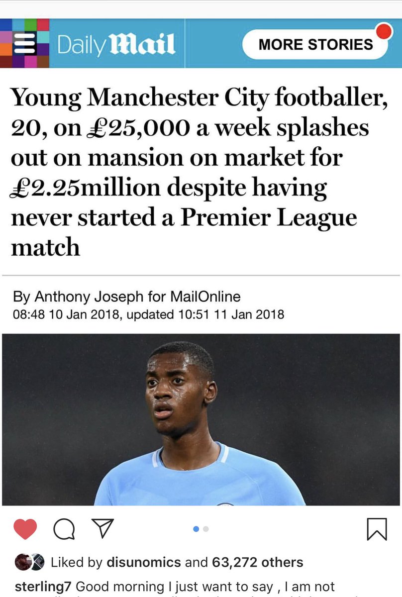 CapitalMoments's tweet photo. Raheem Sterling has called out racist behaviour by UK newspapers on his Instagram this morning. https://t.co/bzhrXJMXVQ