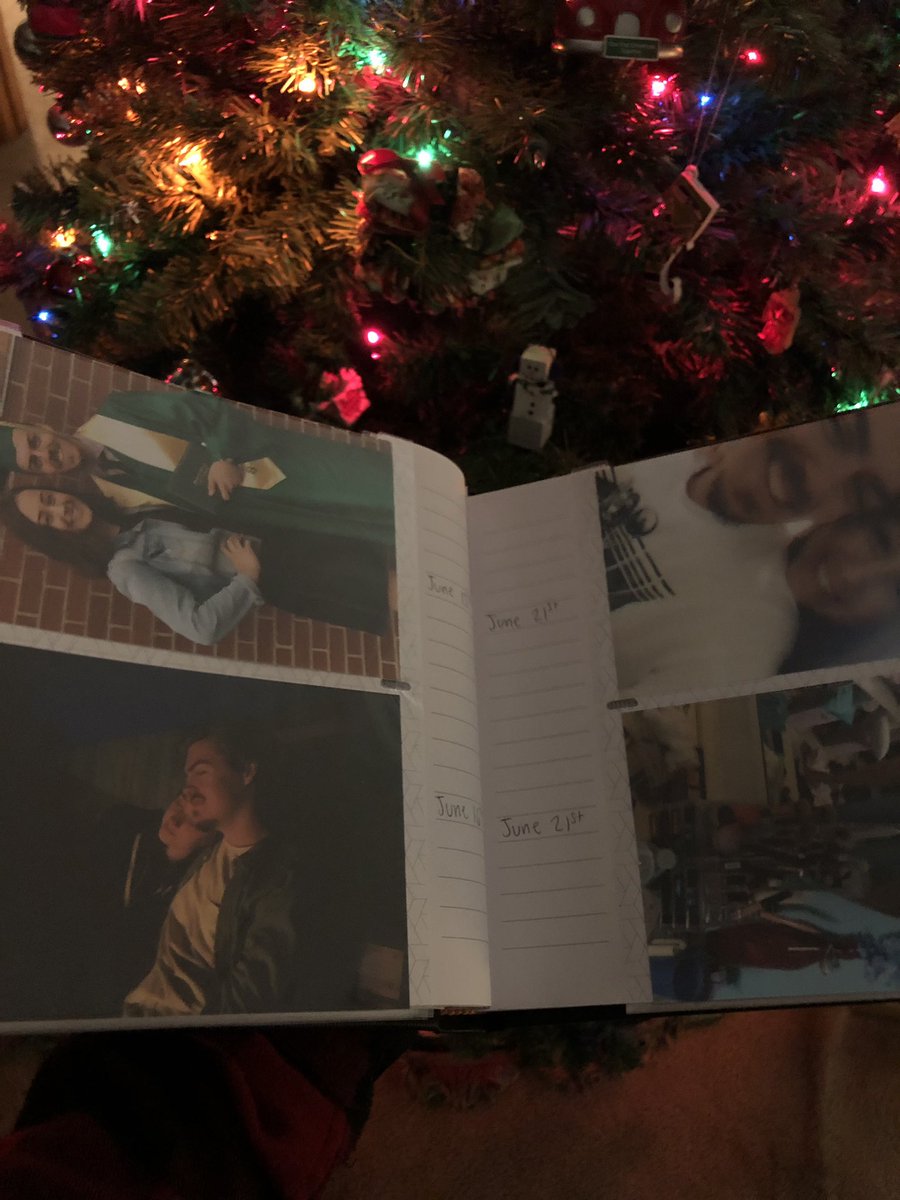 Joe_Trudel's tweet photo. My amazing creative girlfriend made me this photo album for our 1 year♥️ She wrote a little note on the back of each picture. Happy 1 year babe, this is only the first of many to come. I love you💕 @meghanbarger_8 https://t.co/OkKLSe7Wuw