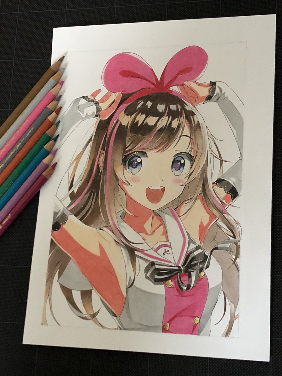 キズナアイ 「キズナアイ描きました!
#模写 #キズナアイ 」|はちのイラスト
