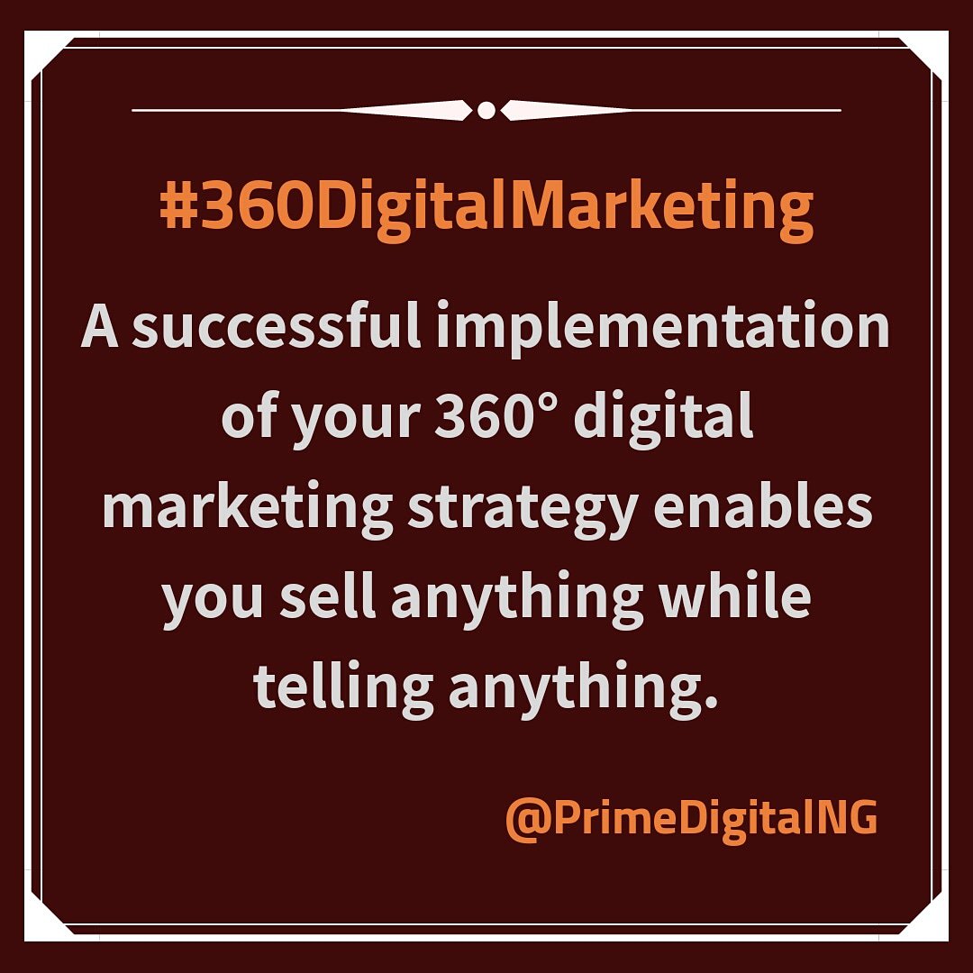 PrimeDigitalNG's tweet photo. #360DigitalMarketing
A successful implementation of your 360 #digitalmarketing #strategy enables you sell anything while telling anything, says #PrimeDigitalNigeria powered by @DifferentOnline.
#PrimeDigitalNG #ThePrimeDigitalSchool #DMC2018 @DMM_Nigeria #The360DMExpert #360DMS https://t.co/G66nYXZ1G8