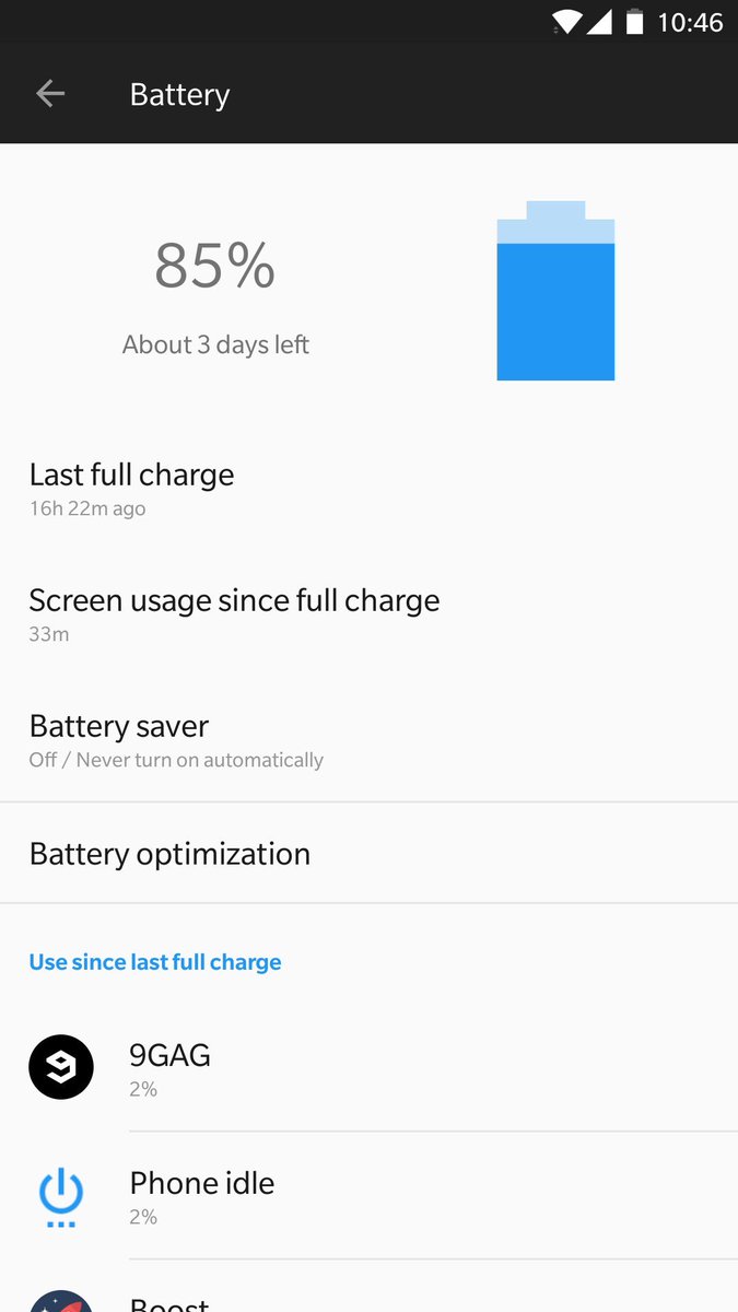 MaksymPonomarov's tweet image. Amazing idle drain on my almost 2 y.o.  #OnePlus3T with stock battery. Thanks to #francoKernel.