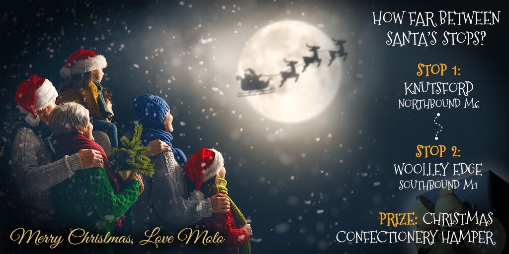 motoway's tweet image. Moto’s 12 Days of Giveaways is BACK 🎄 A new chance to win, every day, for 12 days. Today, there’s a CHRISTMAS CONFECTIONARY HAMPER up for grabs! To win, just tell us; how far does Santa need to travel between these 2 stops: Moto Knutsford North &amp;amp; Moto Woolley Edge South!