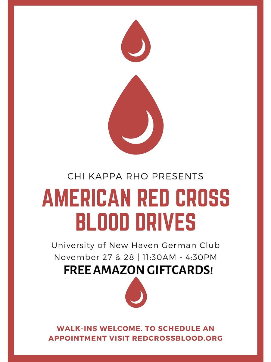 Come out today and donate! 

Red Cross is giving away some amazon gift cards if you donate today! 

Walk-ins are welcome! Or you can make an appointment on the Red Cross website !!