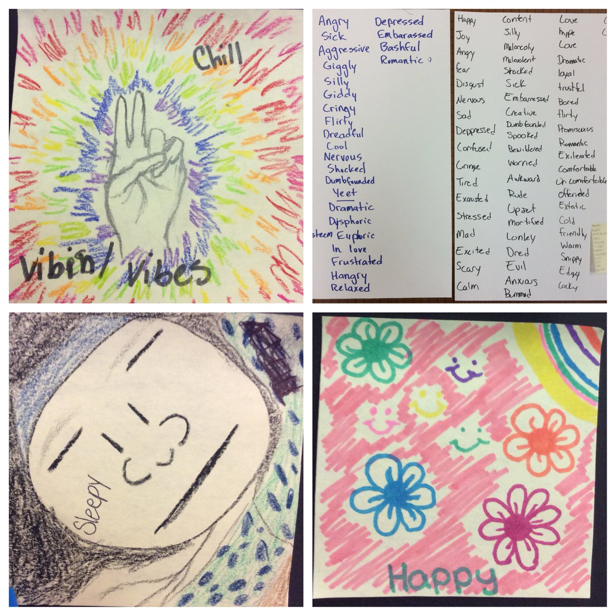 ehainesOOB_ART's tweet photo. Art I classes are exploring mood in art this month. Check out these beginning brainstorm ideas! 

#oobhsart #oobschools #mood #creativity 
#design-thinking https://t.co/SiSridrk0C