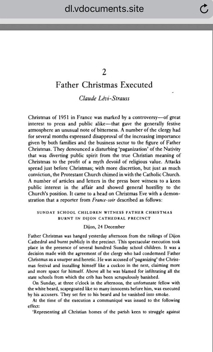 𝖸𝗈 𝖮𝗄𝖺𝖽𝖺 クリスマスを行事として取り入れることにより再構築したキリスト教の歴史を述べた レヴィ ストロース著 火あぶりにされたサンタクロース Father Christmas Excuted By Claude Levi Strauss の英語版は無料で読めます T Co