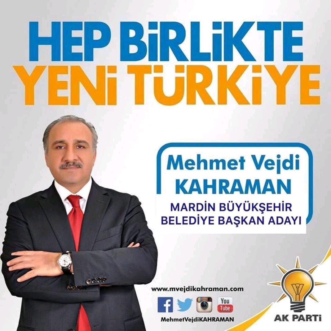 Cumhurbaşkanımız Sayın @RT_Erdogan Grup Toplantımızda Mehmet Vejdi Kahraman’ın #AKParti #Mardin Büyükşehir Belediye Başkan Adaylığını açıkladı. Kendisini tebrik ediyor, Rabbimden muvaffakiyetler diliyorum.