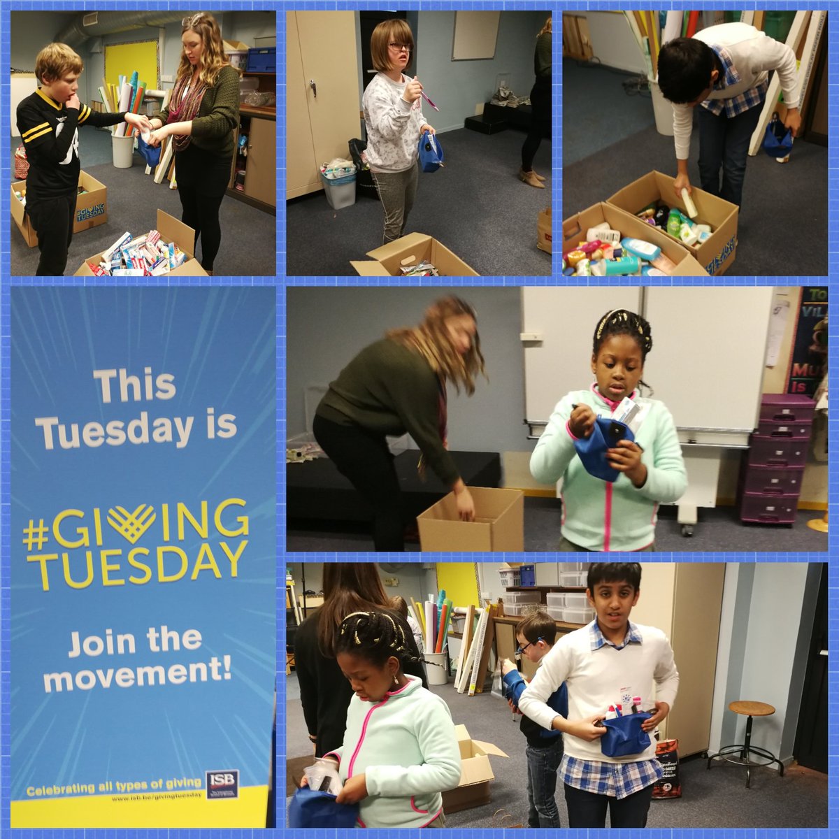 zmajcek27's tweet photo. #ESILS student participated in making packs for the homeless in Brussels! #GivingTuesday https://t.co/QeUjsukamb