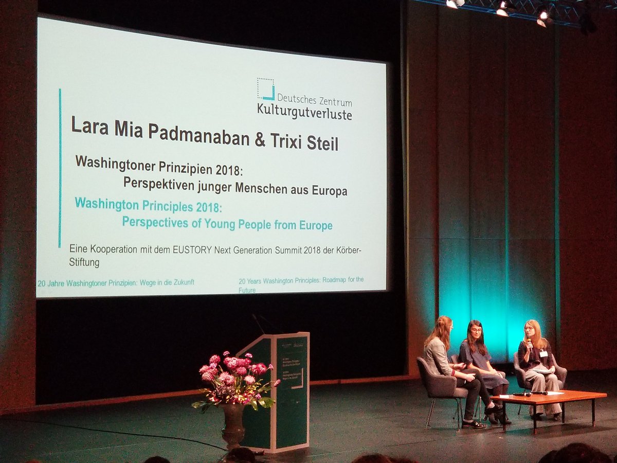 Berlin Wash. Principles 20th ann. Conference: perspectives of young people from Europe panel. Probably the most encouraging panel of the whole program so far, at least the younger generation has been raised considering provenance is unavoidable!