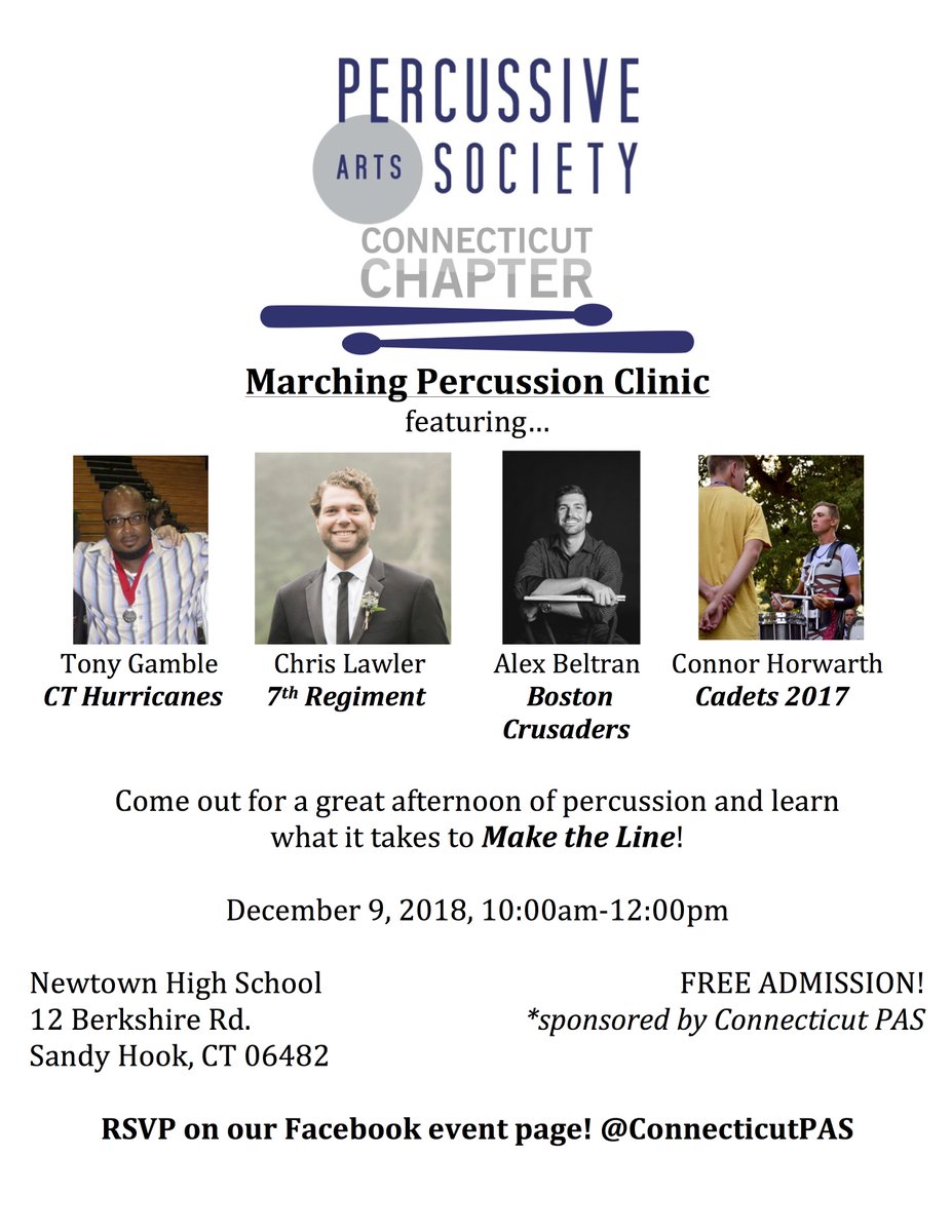Come learn from some amazing marching percussion clinicians about how to Make the Line!