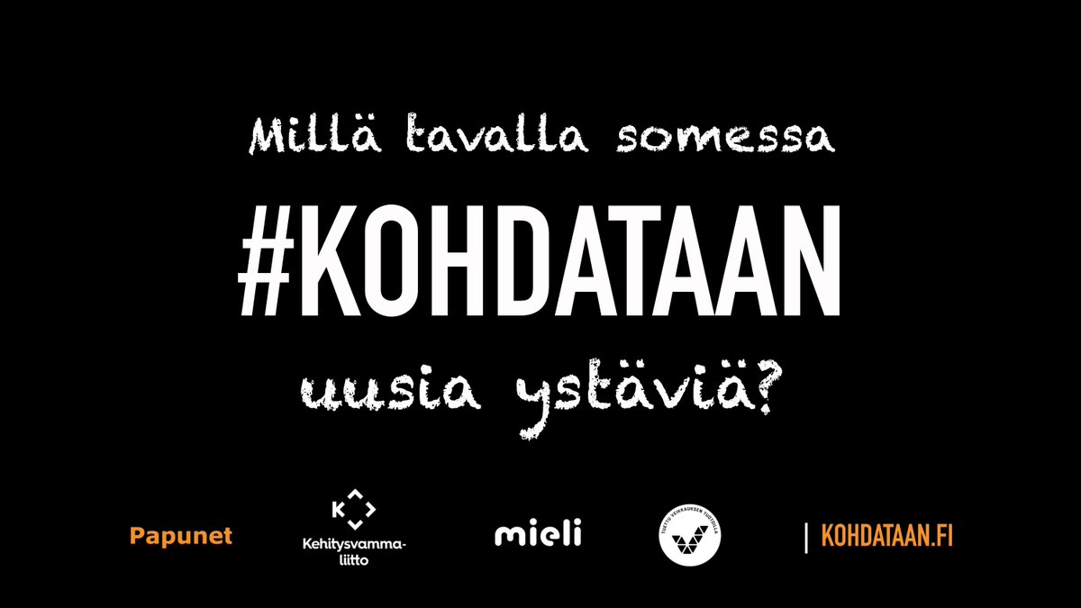 kohdataan's tweet photo. Millä tavalla somessa #kohdataan uusia ystäviä? #yksinäisyys #yksinäisyysviikko @hsfi @anubaud https://t.co/umekQnd1fy