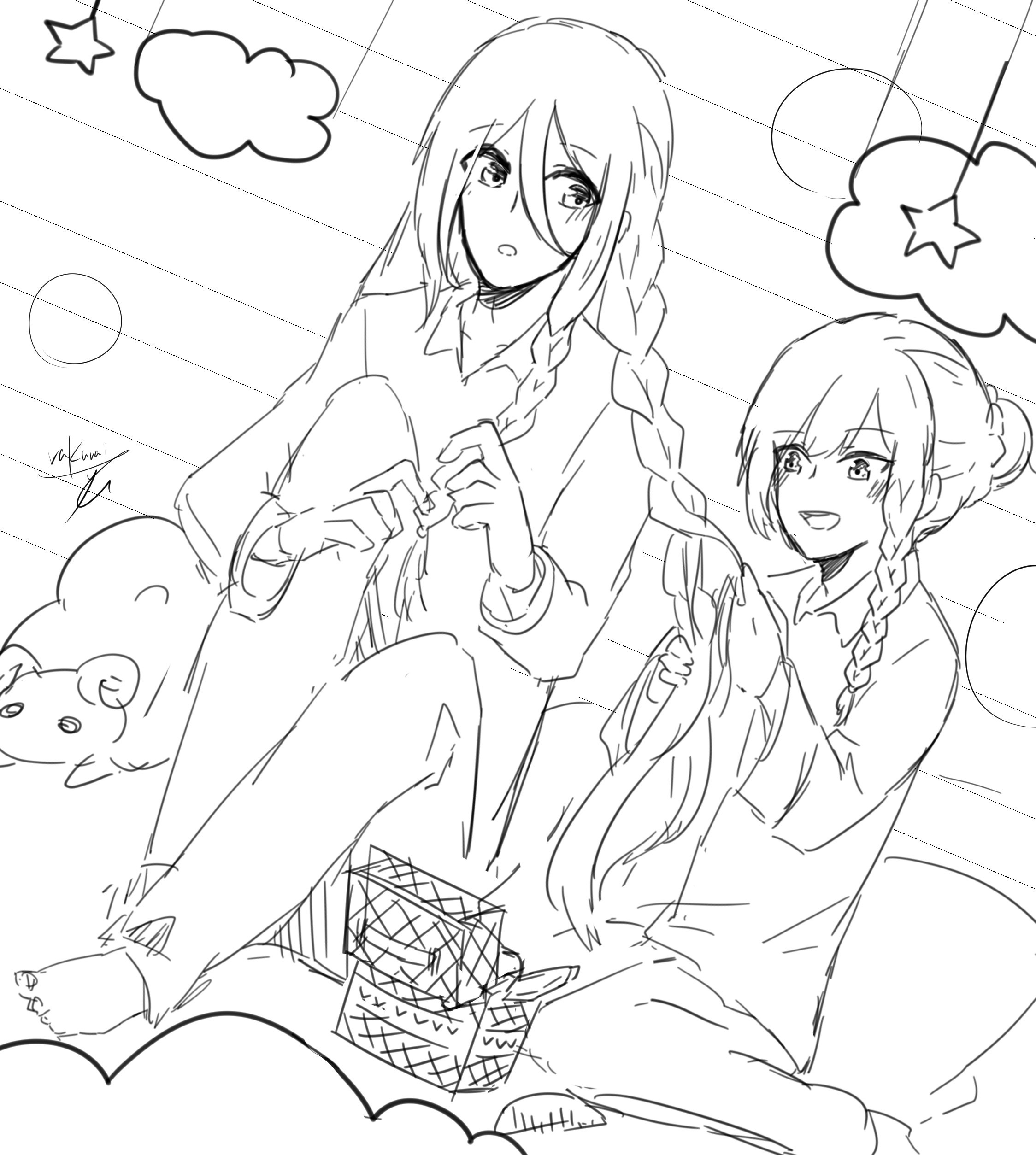 落雷侑 お絵描き ヨーヨー擬人化注意 先程あげたイラストをちょっと描きなおしました 背景は相変わらずの手抜き T Co Fyysx4lli7 Twitter