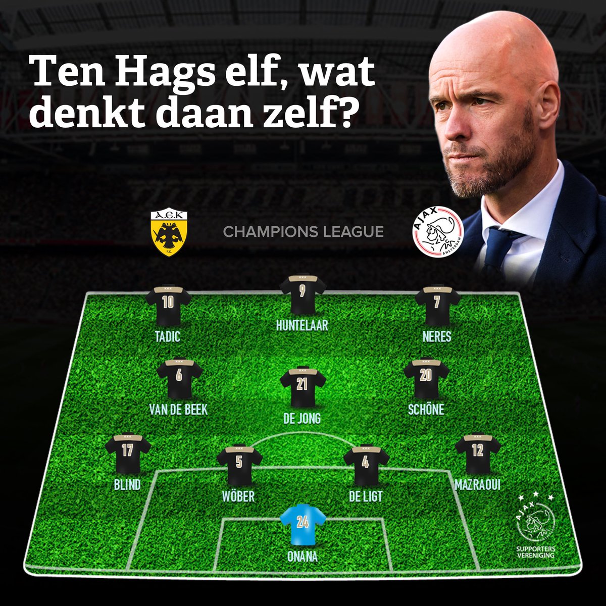 Ten Hags elf, wat denkt daan zelf? #aekaja #tenhagself