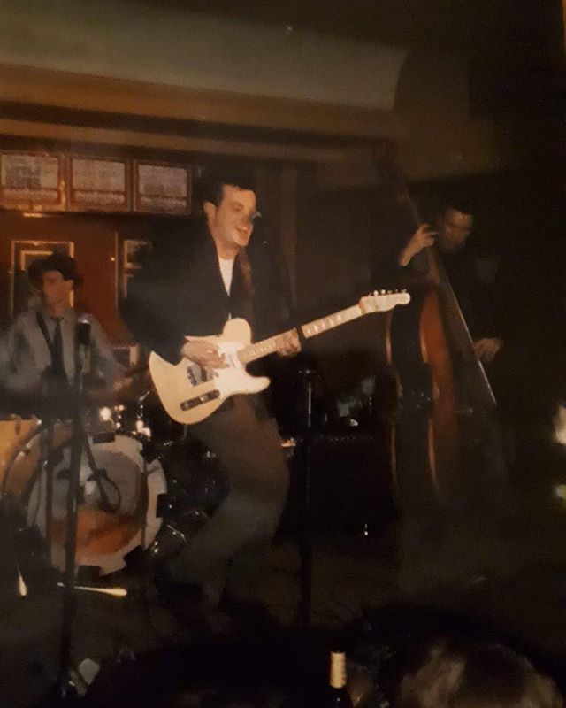 With Keef and Tone off of The Vee-Jays, 1987. Some people reckon this was the Dublin Castle but I think looks a bit more like The Torringto, Finchley. #jameshuntersix #daptonerecords #howlinwilfandtheveejays #1987 #london #torrington #pubcircuit #fender… instagram.com/p/Bqr6Z28F9Kt/