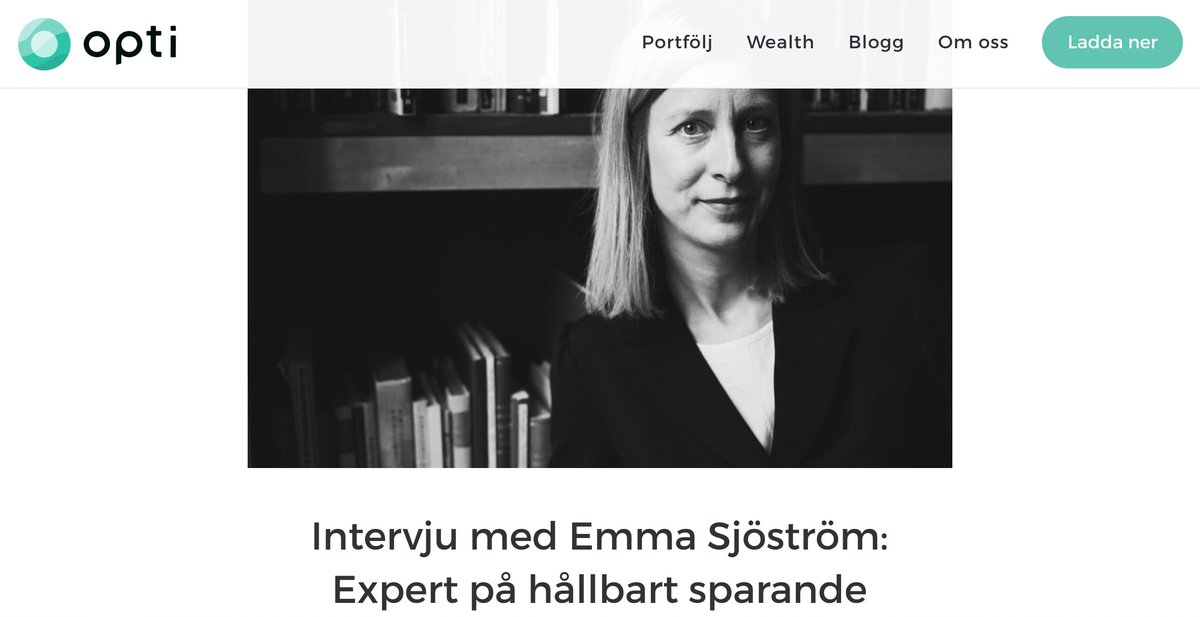 Misums Emma Sjöström intervjuad om hållbart sparande av robotrådgivaren Opti. <a href="/opti_se/">Opti</a> 

"Spara hållbart kan vara ett sätt att minska risken i sparandet, eller att öka värdet."

blog.opti.se/intervju-emma-…