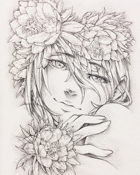 描き描き。

#オリジナルイラスト #透明水彩画の線画 #線画 #線画イラスト #女性画 #着色前 #花言葉 #drawing #pencildrawing #illustration 