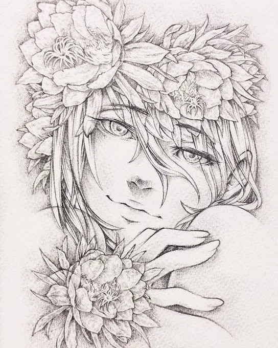 描き描き。

#オリジナルイラスト #透明水彩画の線画 #線画 #線画イラスト #女性画 #着色前 #花言葉 #drawing #pencildrawing #illustration 