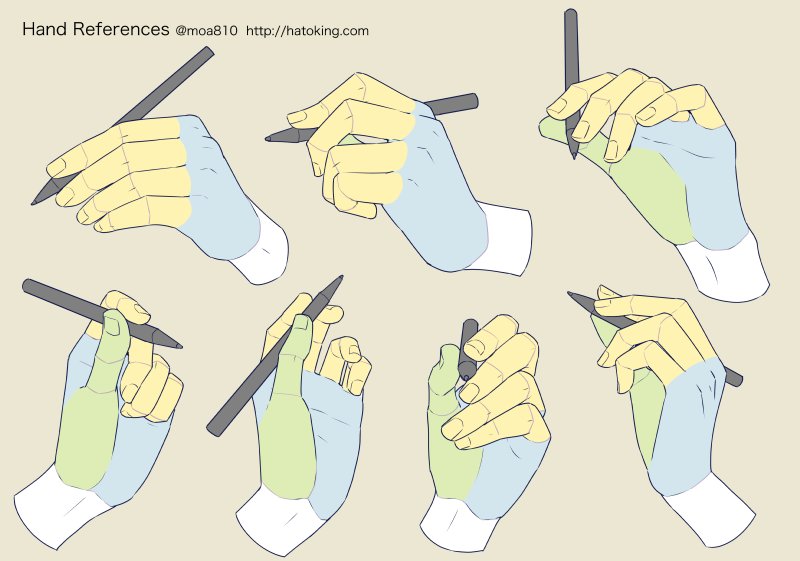 【お知らせ】トレスOKな手のイラスト資料集に「ペンを持つ（左手）」「握り拳2」を追加しました。  http://hatoking.com/journal/4352.html