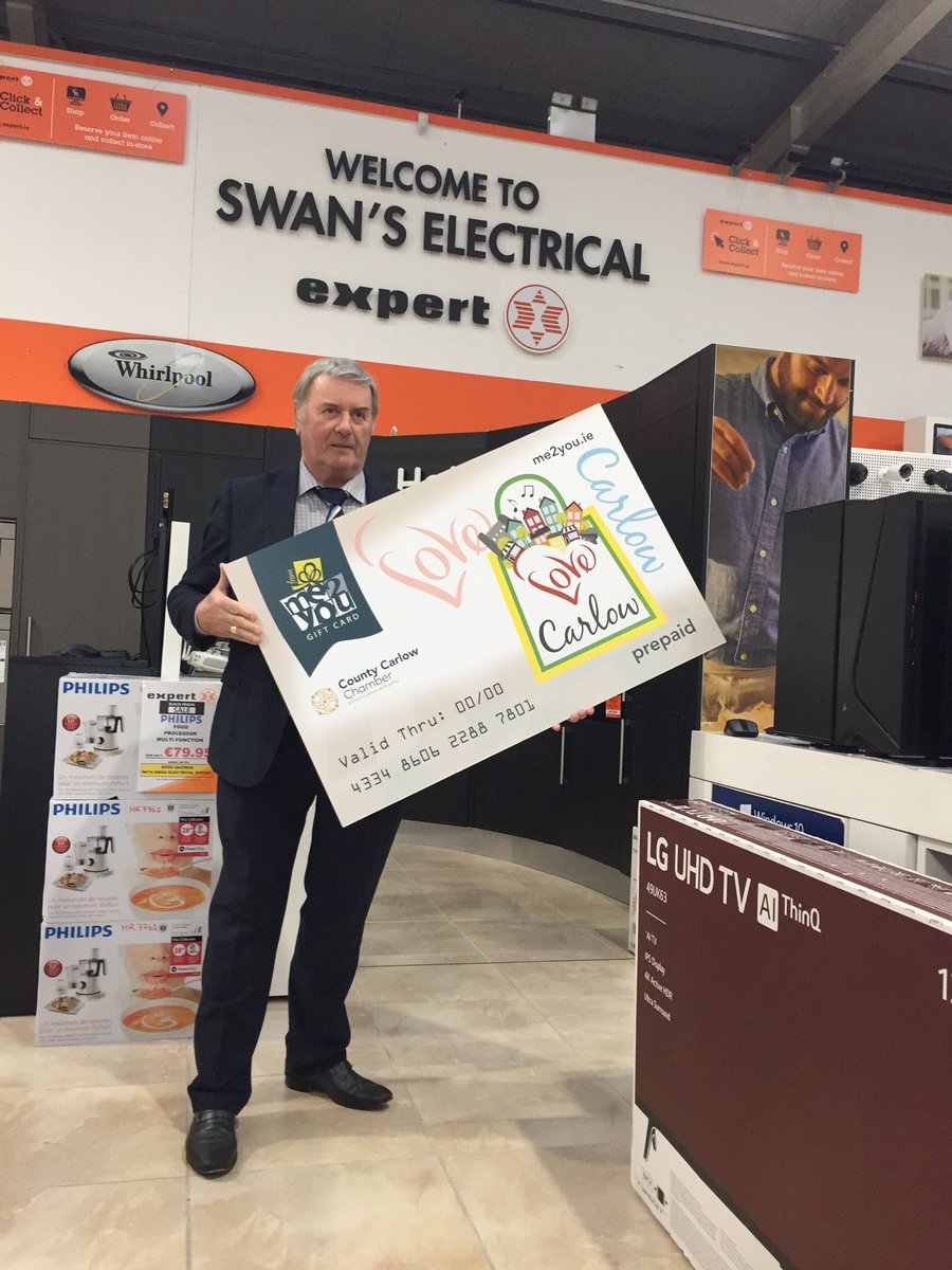 LoveCarlow's tweet photo. The @LoveCarlow Gift Card is accepted by Sean and the team at @swan_expert in Strawhall, you may know him from his regular spots on @kclr and his great support of @CamogieCarlow , #ShopSupportLocal https://t.co/Vswg0Kh3M4