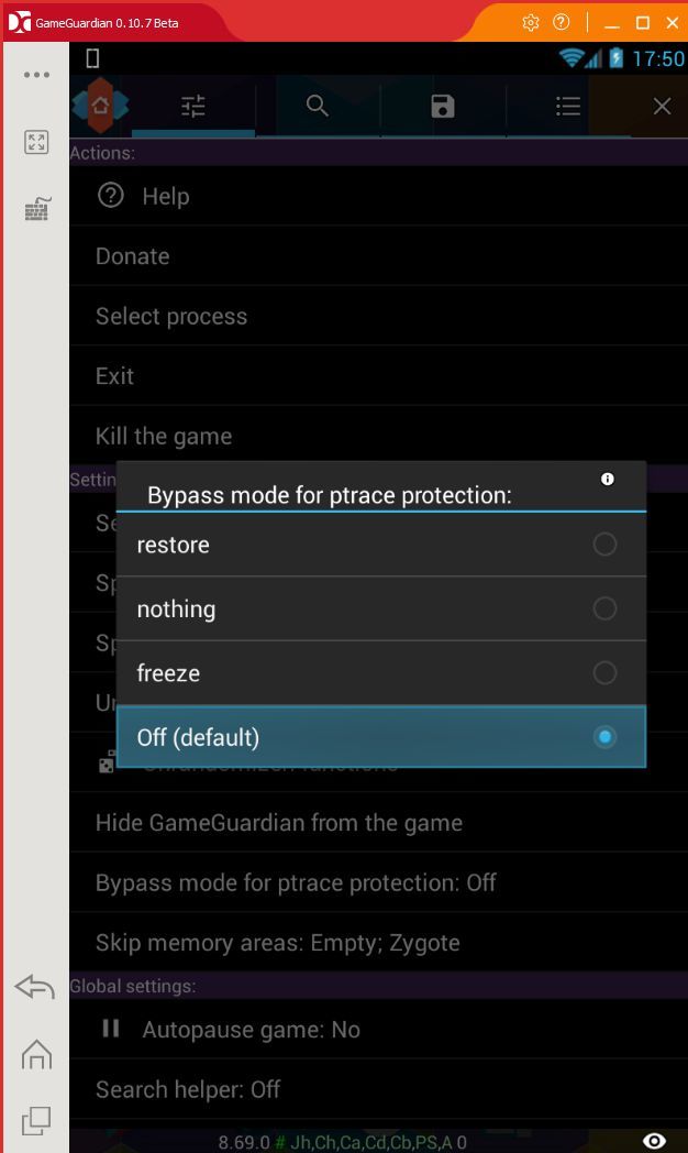 GameGuardian on X: GameGuardian 8.69.0 - Bypass ptrace protection. - Added  4 item to hide from the game. - Added deep reading option. - Improved  support for devices with a broken kernel.