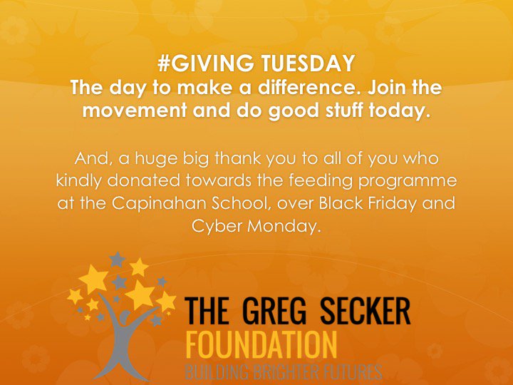 GregSeckerFoun's tweet photo. Thank you for all your love, support and donations to help make a difference to those that need it most. #GivingTuesday https://t.co/zc59w8TyA8