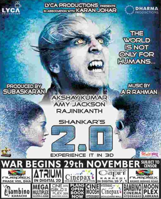 XavierMariabell's tweet photo. #2Point0 Pakistan theater List..
#2Point0FromNov29 #2Point0in2Days
#SuperstarRajinikanth @akshaykumar @arrahman @shankarshanmugh @LycaProductions @aditi1231 https://t.co/AHNPS4uPbr