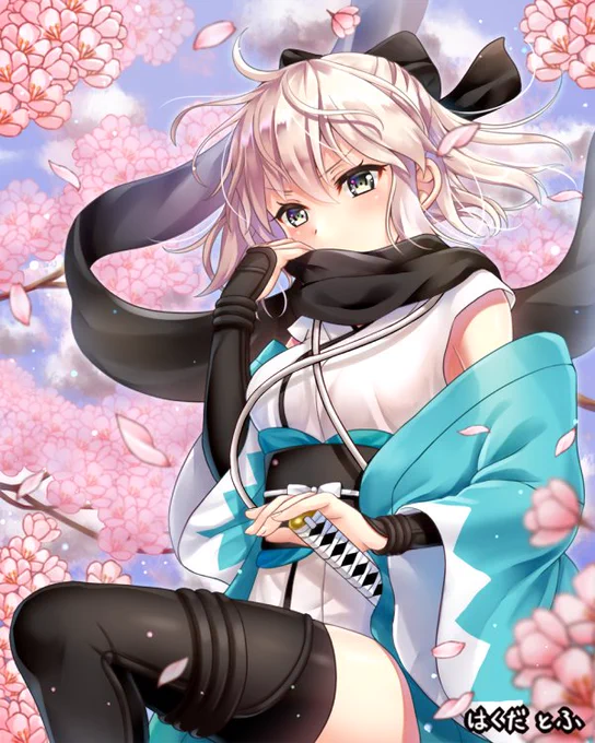 #みんなの推しキャラの初描き絵と最近の絵を見せて欲しい
同じような構図イラストで沖田さん2点です⭐️

←初めて描いた沖田さんと、今年描いた沖田さん→ 