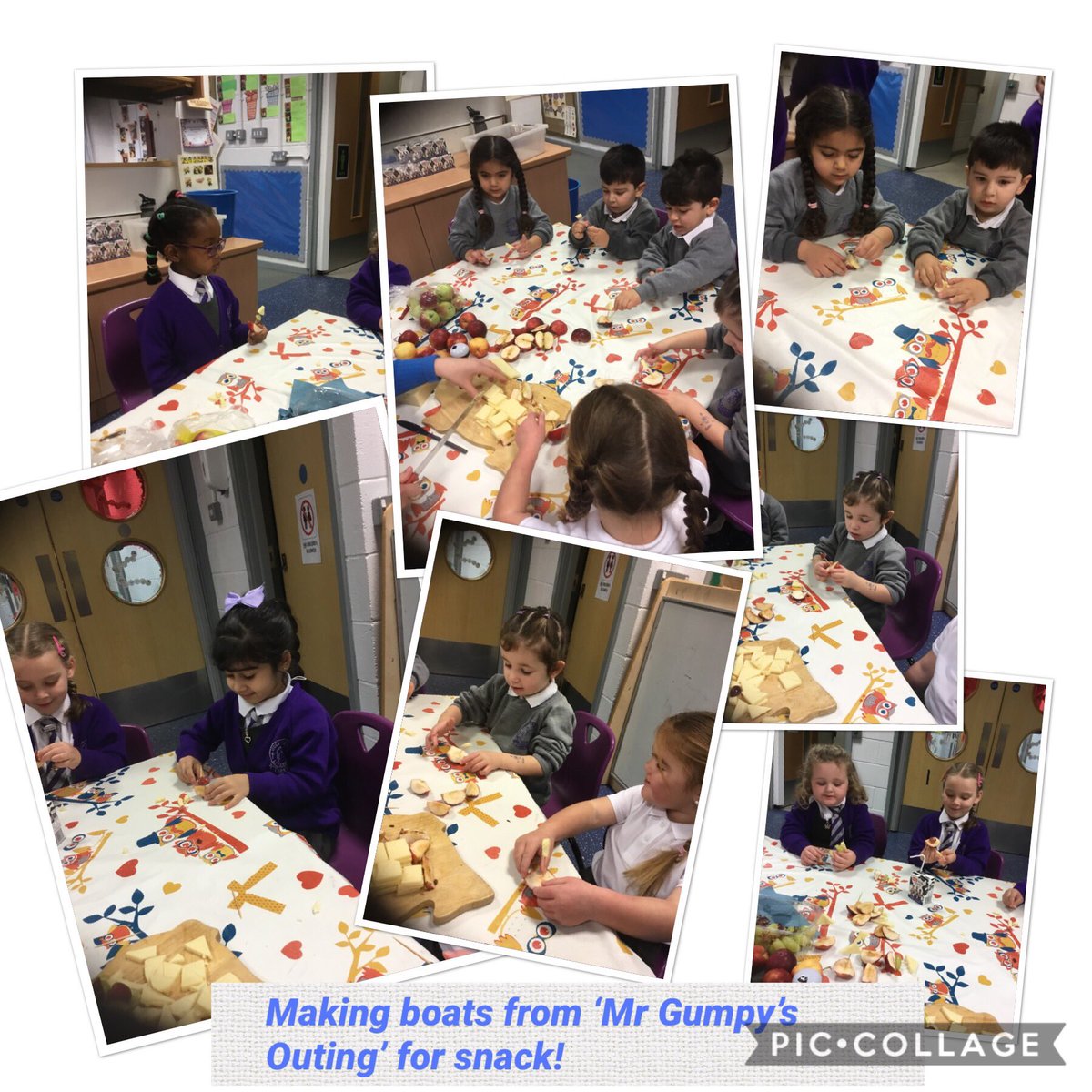 HolyFamilyL8_FS's tweet photo. A fun morning exploring through ‘Mr Gumpy’s Outing’! #boatsnack #floatingandsinking #makingboats #classifying https://t.co/oY3nkPoG0k