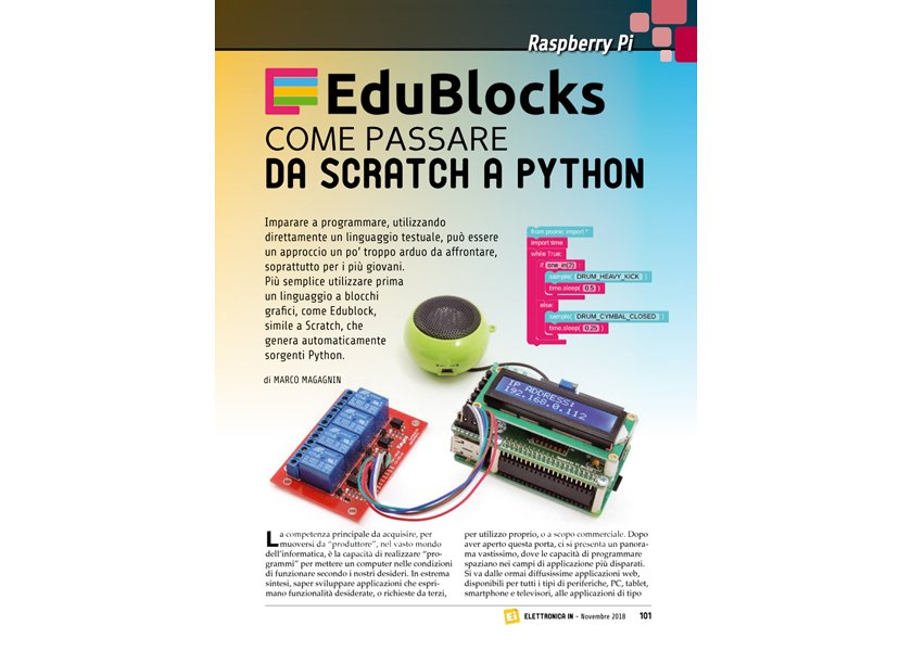 futuranet_it's tweet image. Tra i contenuti del fascicolo 230 (Novembre 2018), attualmente in edicola, ecco un articolo dedicato a #Edublock, un linguaggio #grafico a #blocchi, simile a #Scratch, che genera automaticamente sorgenti #Python. bit.ly/2FISO9w