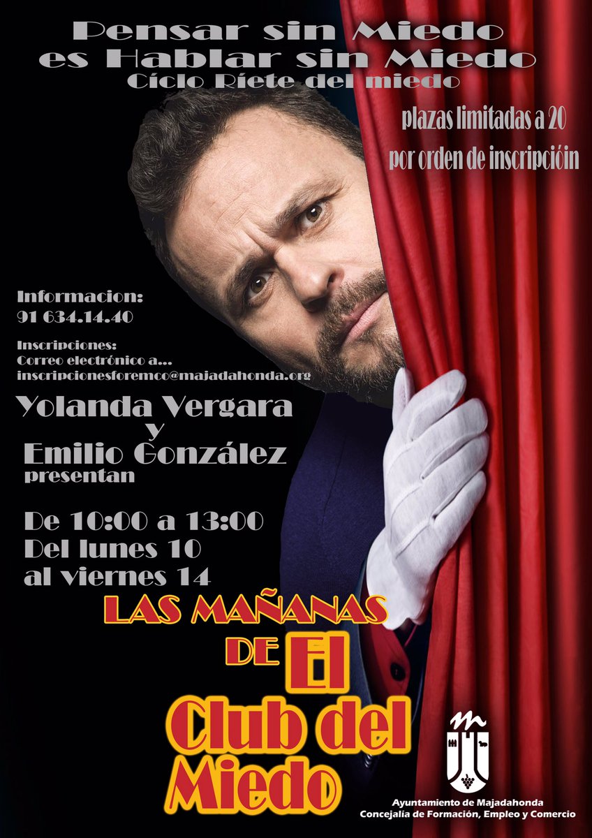 Únete a "Las Mañanas del Club del Miedo" y supera tus temores a hablar en público majadahonda.org/comunicacion/n…