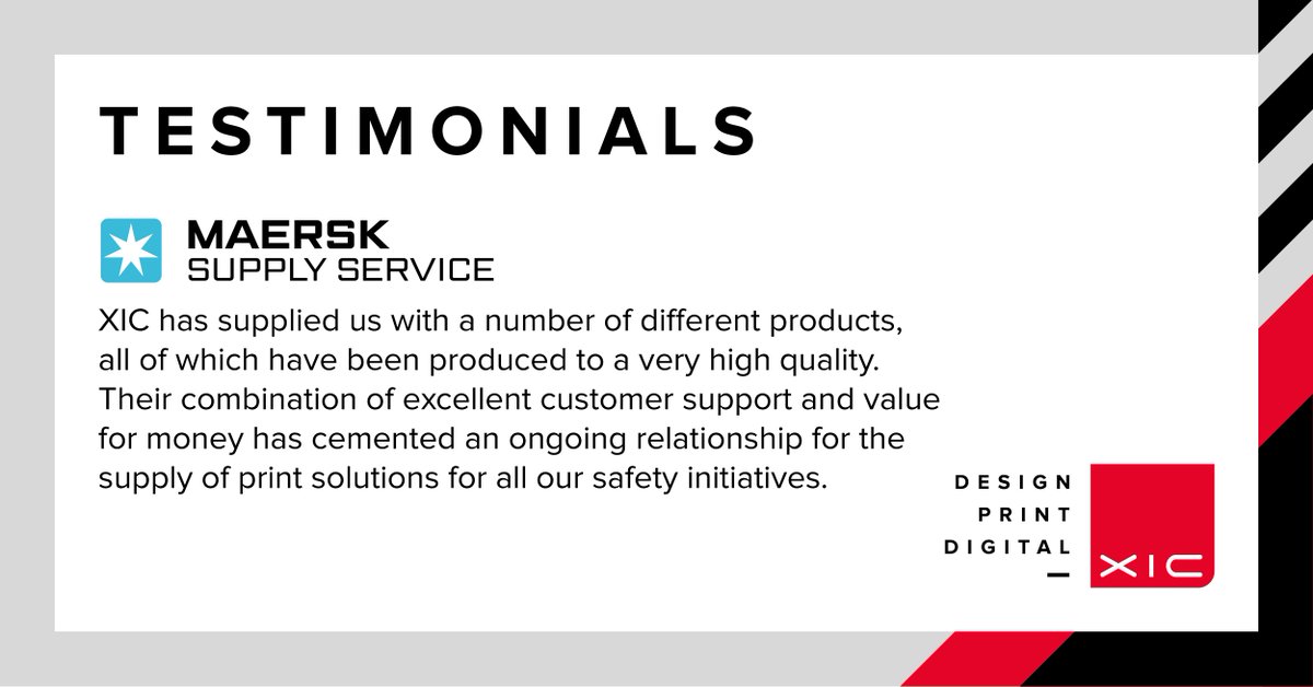 XICsocial's tweet photo. "XIC has supplied us with a number of different safety products, all of which have been produced to a very high quality".
Thank you Maersk
#quality #safety #tallybooks https://t.co/2BDvg2CakK
