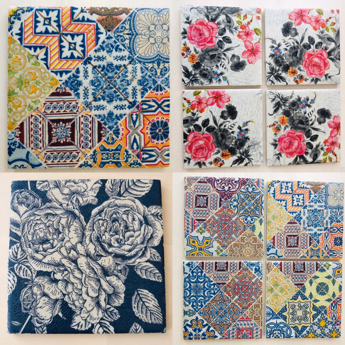 WoodstockDesig2's tweet photo. More coasters going into my shop soon. Keep your eyes open!

#woodstockdesignuk #reloved #furniture #coasters #upcycled @UpcycledHour @HertsHour #herts #drinkscoaster #recycled #flowers #tiles #Aztec #gifts #Christmasgifts #christmas https://t.co/bwHPpkmnXe