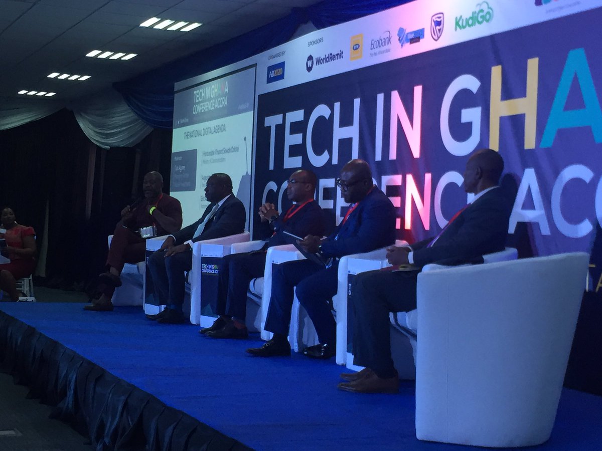 SBIncubatorGH's tweet image. First panel discussion zooms into the National Digital Agenda with representation from the Ministry of Comms, NITA, Office of the President National Cyber Security Centre and Nubuke Investment. #TechInGh18 #SBIncubatorgh