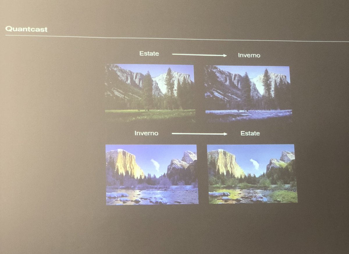 ivo_tarantino's tweet photo. A #MSHuddle di #AI parla @IZampori e mostra le applicazioni #creative che sono già realtà. [le zebre che diventano cavalli e la capacità di cambiare stagione sono sorprendenti!] #FuturiPossibili https://t.co/Dhh1JfAFyE