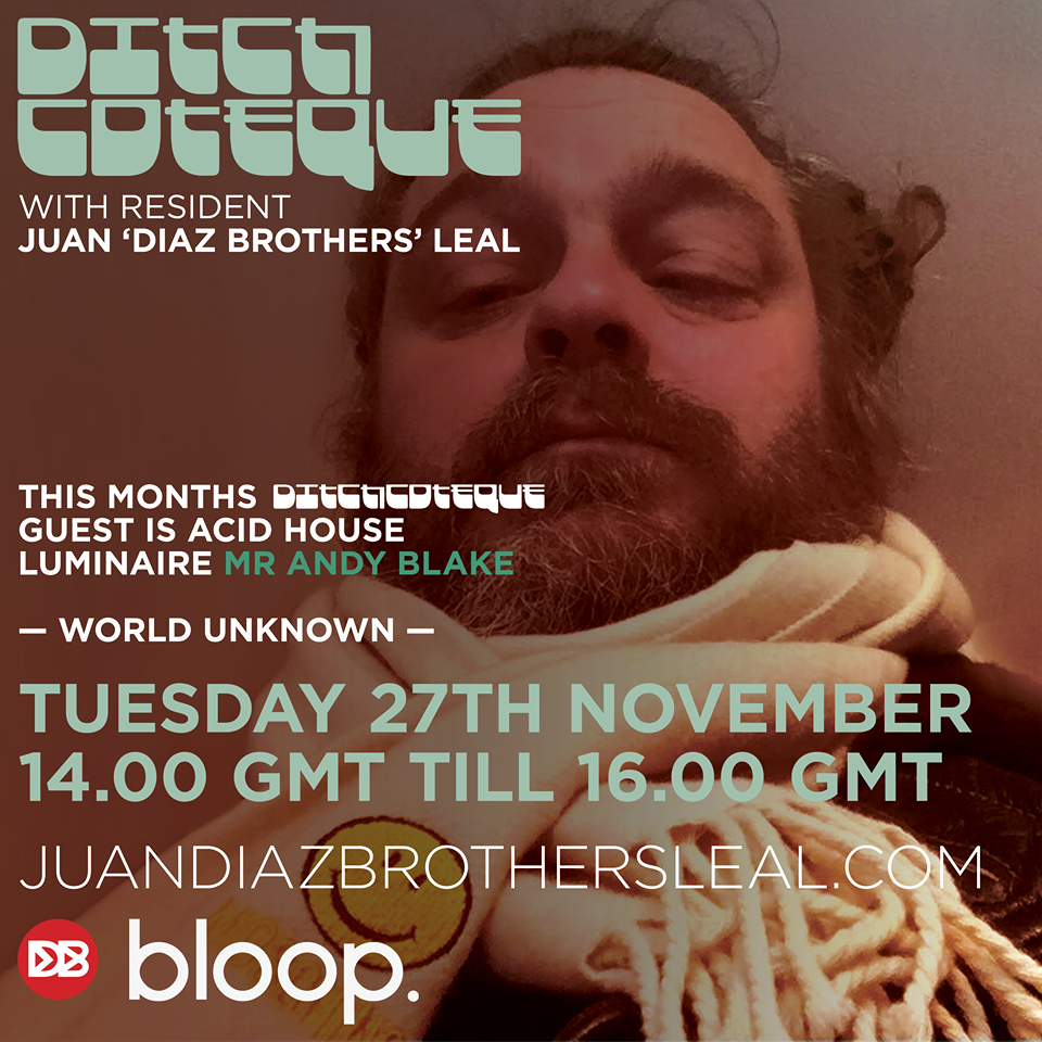 ditchcoteque's tweet photo. On from 14.00 - 16.00 GMT with none other than #AcidHouse luminaire Mr #AndyBlake Also your chance to hear brand new tracks from Detroit's underground hero #MontyLuke forthcoming new album on #DogmatikRecords #Sheffield #Detroit #Berlin #London #HouseMusic #Disco #DeepHouse https://t.co/Go1vqYm6Rj