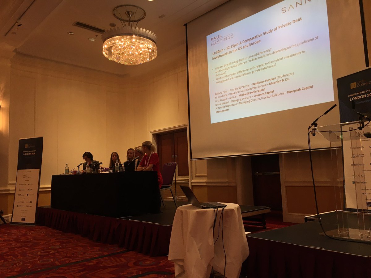 LPGPConnect's tweet photo. Live from #LPGPConnect #WomenInPrivateDebt!
Adriana Oller #ResiliencePartners, Kirsten Bode #Muzinich, Olya Klüppel #GlobalGrowthCapital, Nicole Waibel #CrescentCapital, Antonella Napolitano #Deerpath. #UsandEuropeMarket https://t.co/UegJnhaK3J