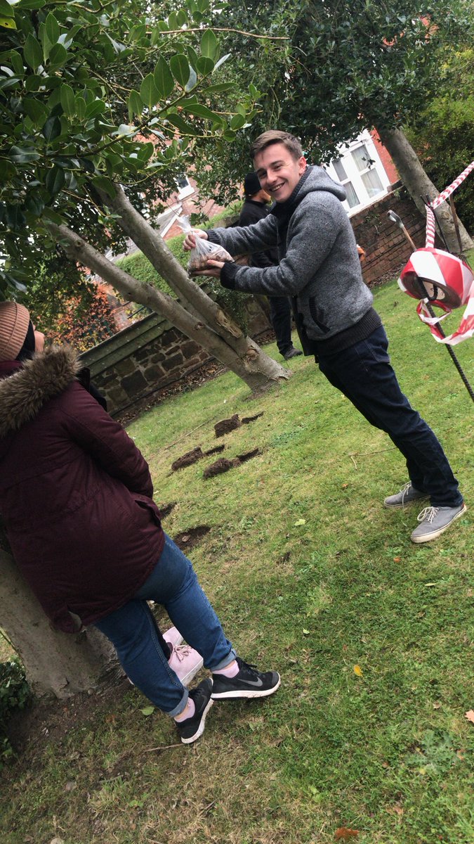 Today we planted Crocuses in the University’s grounds to support Rotarys fight against Polio! #endpolionow