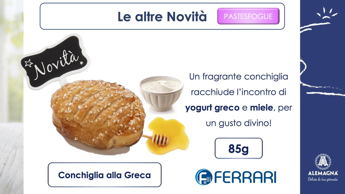 fratelliferrari's tweet image. 🍯 La dolcezza del miele

🥛 La bontà e genuinità dello yogurt greco

👉🏼 Tutta la leggerezza e il gusto della nuovissima “Conchiglia alla Greca”, per una colazione...divina‼️

#FratelliFerrari