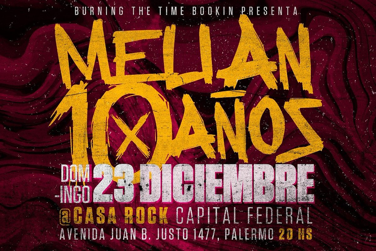 Ya estan las anticipadas para #Melian10años en <a href="/CasaRockPalermo/">Casa Rock Palermo</a> en todos los puntos de venta!