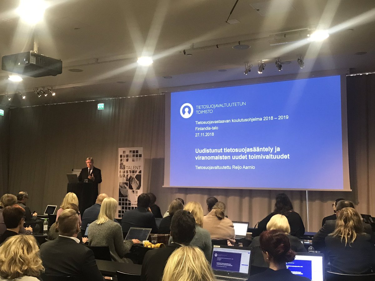 <a href="/Tietosuoja_DPA/">Tietosuojavaltuutetun toimisto</a> Reijo Aarnio: organisaatioiden iso ongelma on edelleen se, että ei tiedetä mihin henkilötietoja käsitellään! <a href="/Lakikoulutus/">Lakikoulutus</a> #Tietosuojavastaava #tietosuoja #GDPR