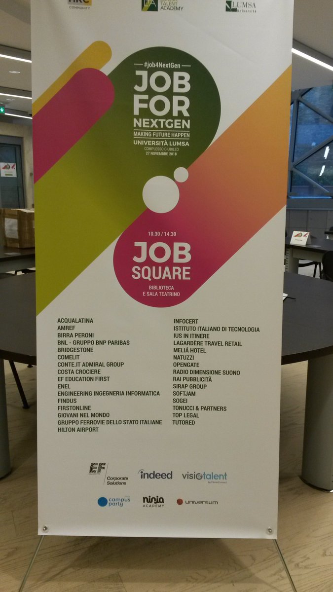 softjamIT's tweet photo. Ci troviamo all'@UniLUMSA per il #CareerDay #JobforNextGen. Lavoro, economia e tecnologia i focus dell'evento, teatro di incontro tra giovani e professionisti. Molti giovani hanno avuto la possibilità di effettuare colloqui tramite i recruiter @softjamIT e lasciare il proprio CV. https://t.co/C8aluKPOji