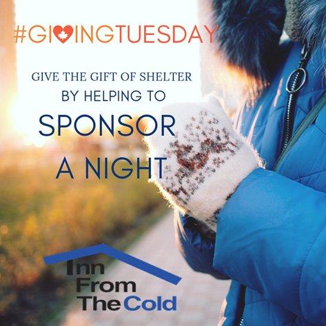 This #givingtuesday help give the gift of shelter with a $10 donation. Help make our goal of sponsoring one shelter night ($450) a reality!

Visit our website and select Giving Tuesday in the drop down menu option.
buff.ly/2DUqYW3