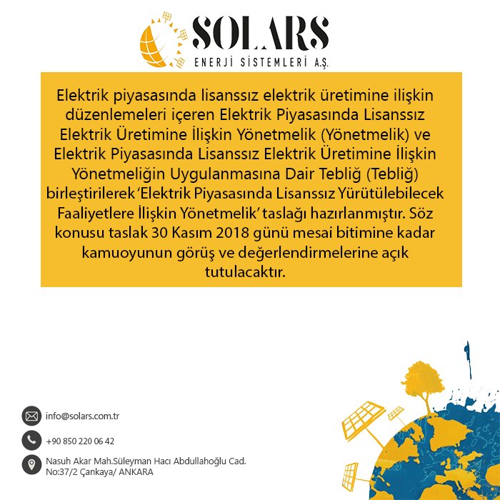 ‘Elektrik Piyasasında Lisanssız Yürütülebilecek Faaliyetlere İlişkin Yönetmelik’