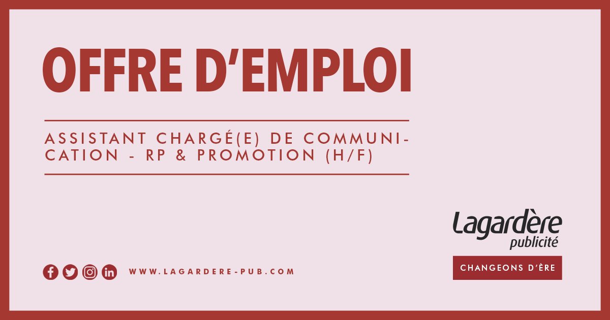 Le service communication est à la recherche de son nouvel assistant chargé(e) de communication relations publiques et promotion pour février 2019 ! bit.ly/2QrECG2 #job