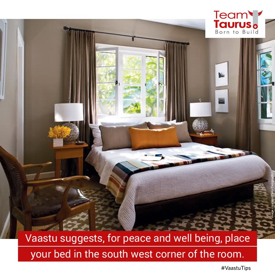 teamtaurusindia's tweet photo. #HomeVaastuTips -  Placing your bed in the right direction is quite important as it is  considered very important for well being, strength, decisiveness, focus and mental clarity. https://t.co/vGv6d9xR0Y