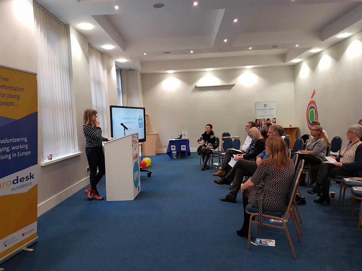 EurodeskIreland's tweet photo. @VSI_Ireland is over 50 years old and hosts volunteers in #KillarneyNationalPark, says Mateja at #timetomove2018 event in #Killarney! @Leargas @KerryYouth @EurodeskIreland @eurireland @DCYAPress @SpunOut https://t.co/8KJ6ZgaApF