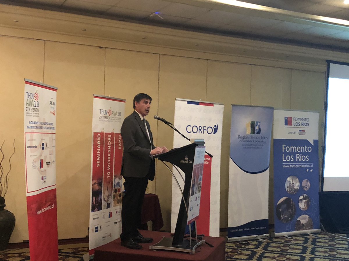 “Los fondos levantados por el programa suman 1.732 millones de pesos que sin duda impactan positivamente en el sector alimentos de la región de Los Ríos” Rodrigo Echeverria, presidente del Comité Ava Los Ríos #Tecnoava2018 <a href="/fomentolosrios/">@FomentoLosRios</a>